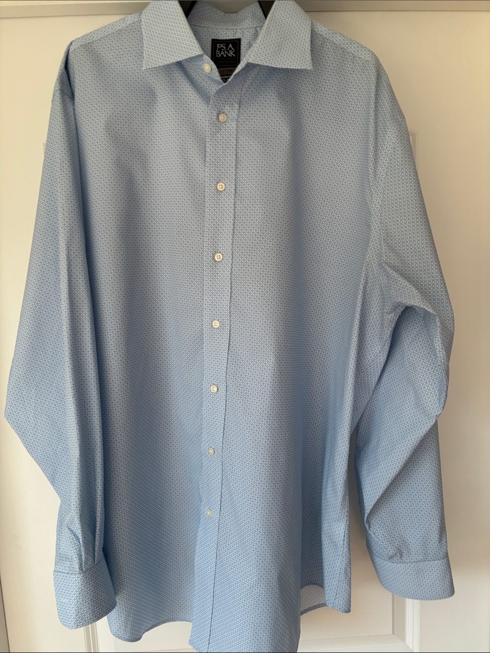Jos. A. Bank Sky Blue Micro-Pattern Spread Collar Dress Shirt